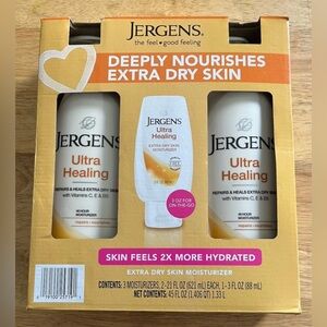 Jergens Ultra Healing Extra Dry Skin Lotion Set 2x21oz + 3oz Travel Size